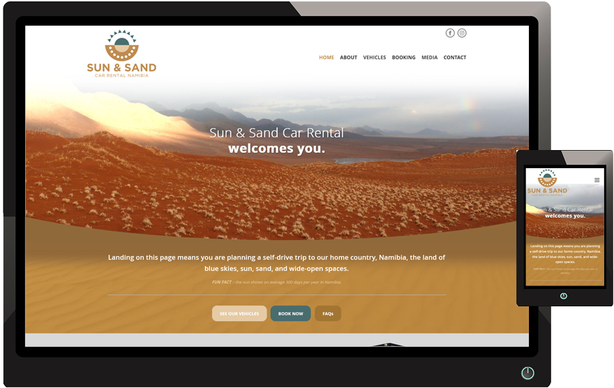 Sun and Sand Car Rental website